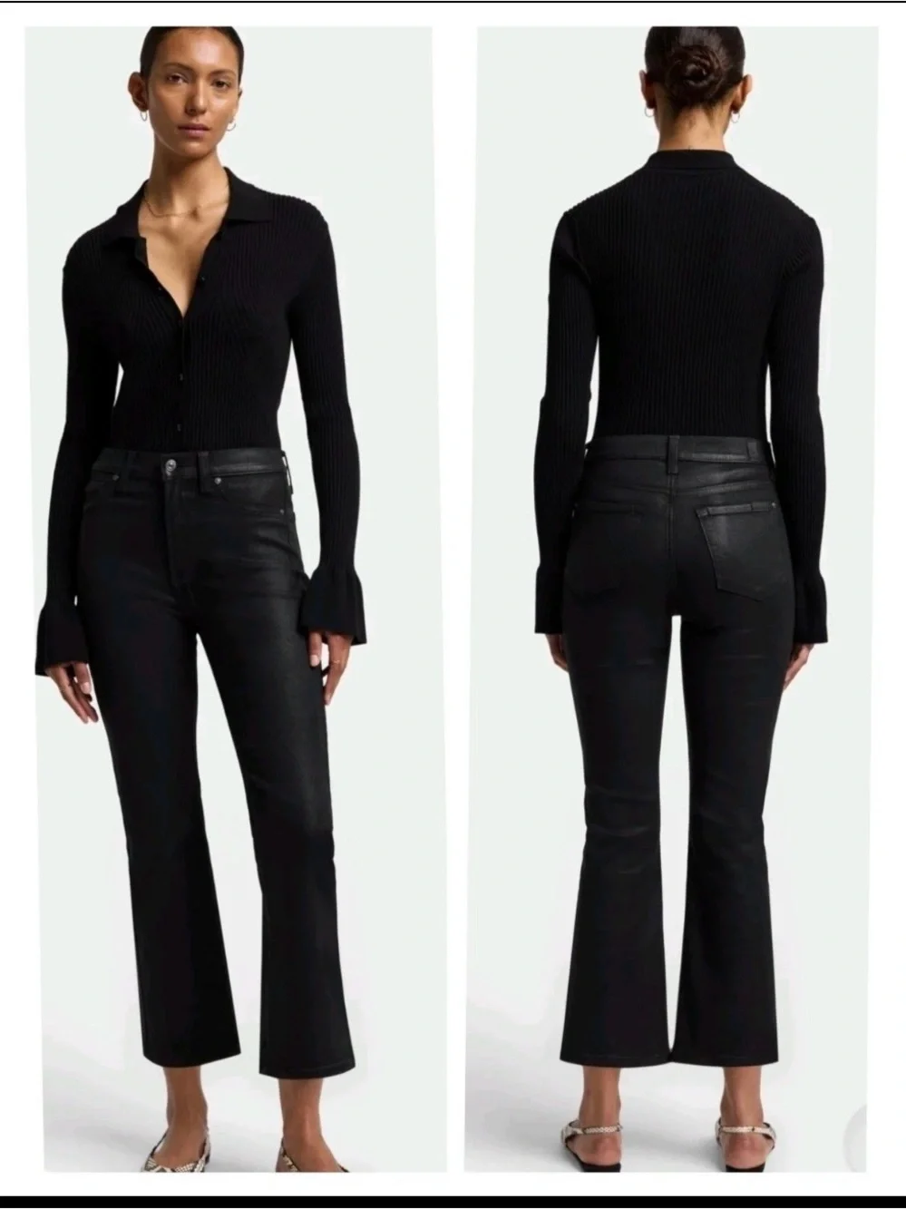 7 For All Mankind Jeans Slim Kick Womens 27 Metallic Fall Trendy Unique Movie